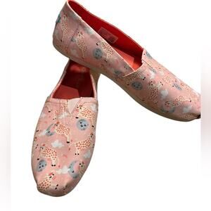Tom’s Women’s Size 10 Pink Nursery Rhyme Themed Flat Slip On Shoes